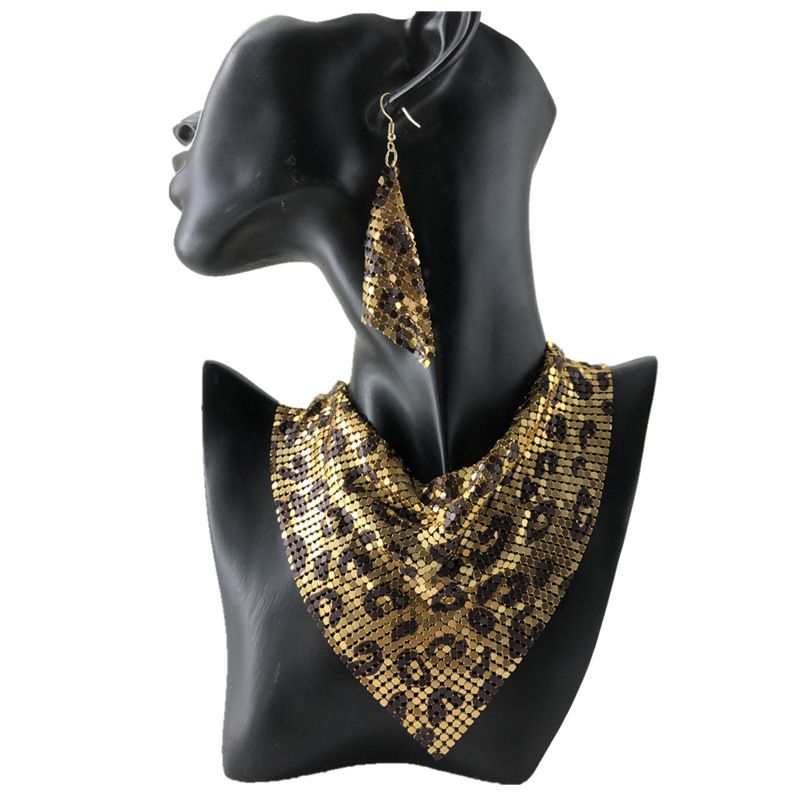 Women's Glam Rhinestone Scarf Necklace Set - Bold Statement Choker with Detachable Earrings (1 Necklace + 2 Earrings) | Euro-American Exaggerated Collarbone Jewelry