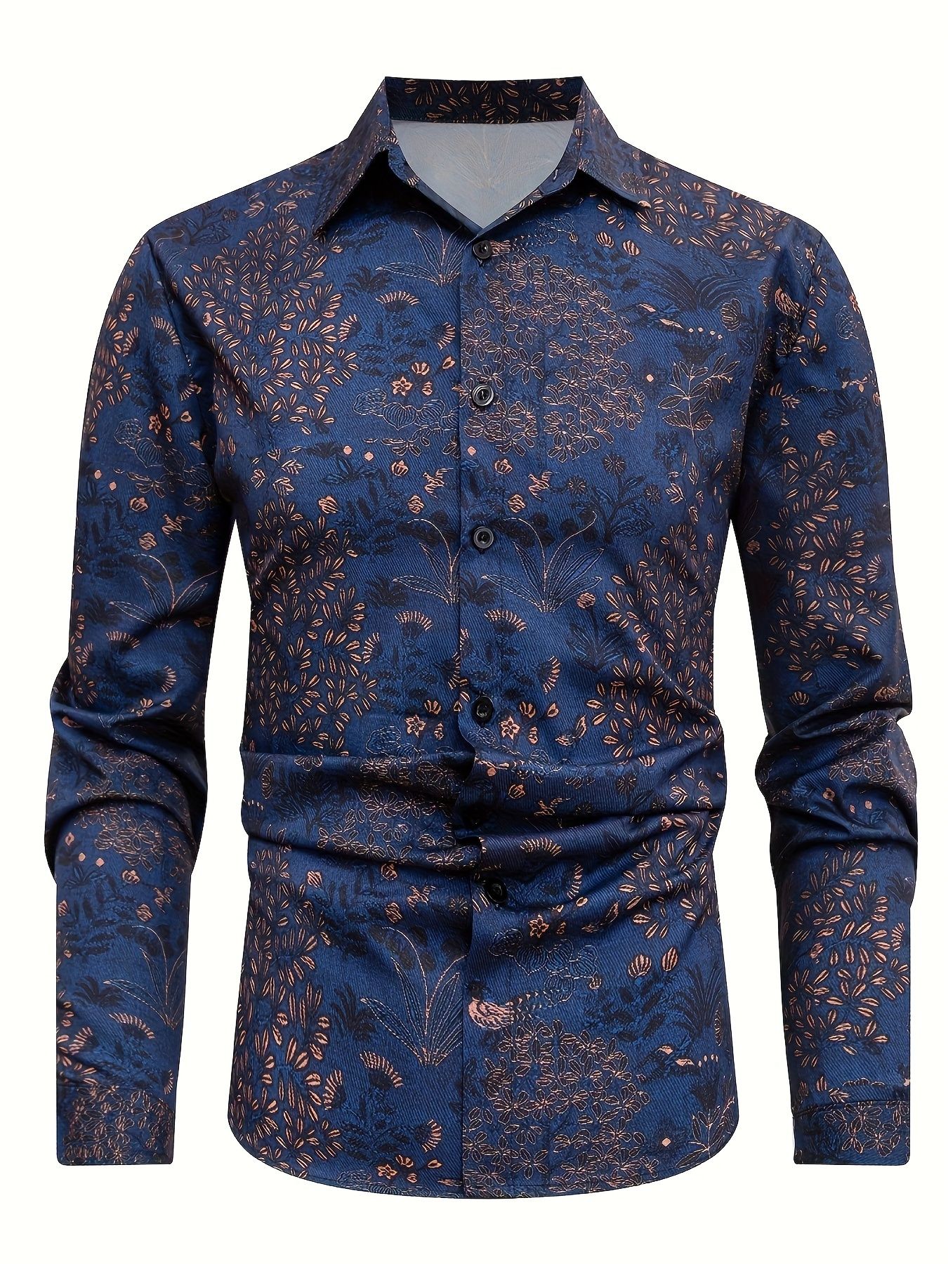 Men's Casual Long Sleeve Floral Print Shirt Party Party Outdoor Spring Summer Luxury Men's Comfort Tops