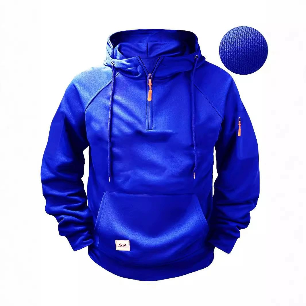 New Multi Pocket Zipper Fleece Dropped Shoulder Hooded Sweatshirt Men's Women's Plus Size Loose Pullover Fashion Sweatshirt