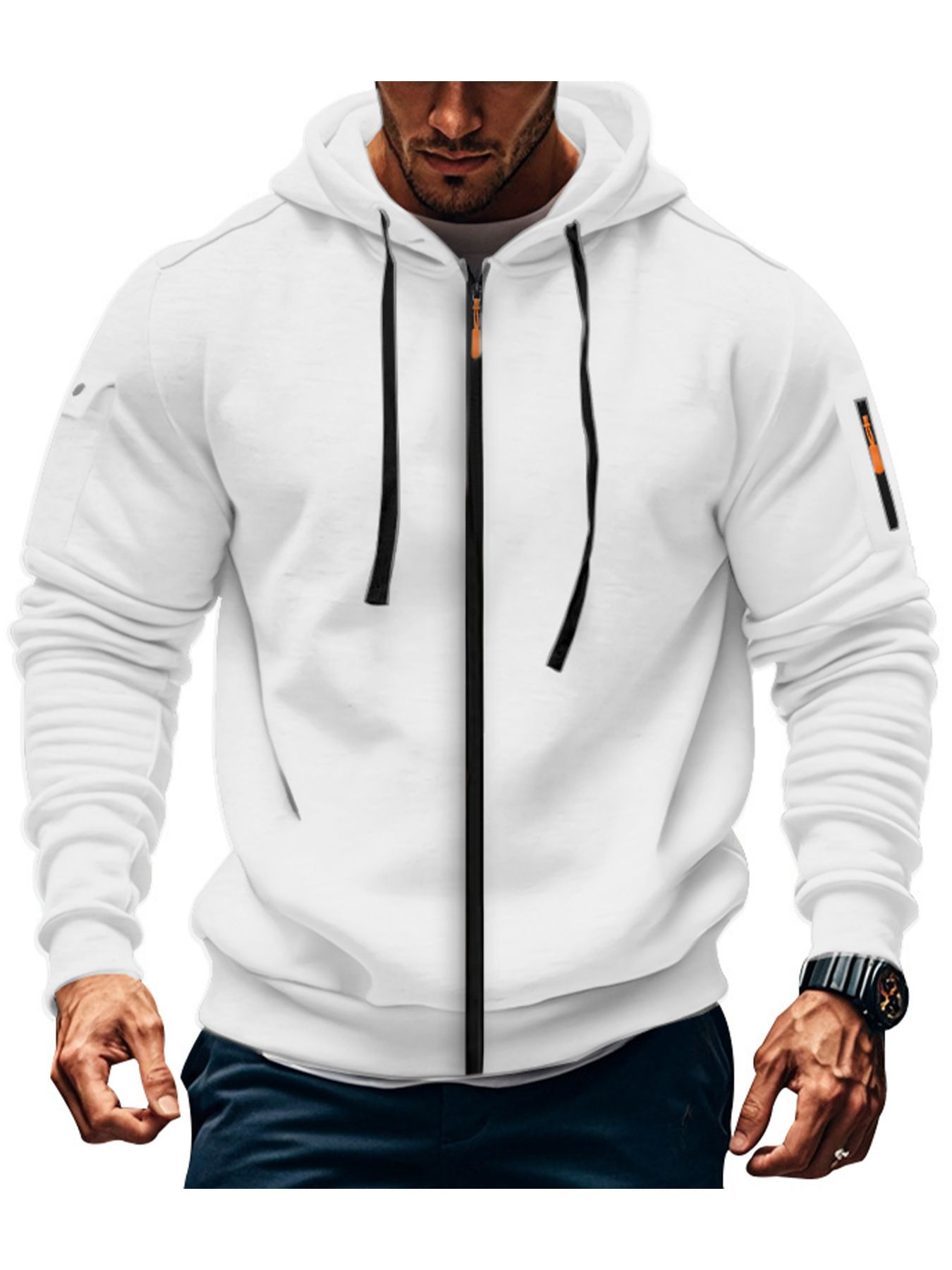 Men's Outdoor Zip Hoodie | Functional Multi-Pocket Men's Hoodie | Multi-Zipper Pockets & Breathable | Comfortable Casual Sweatshirt for All Seasons
