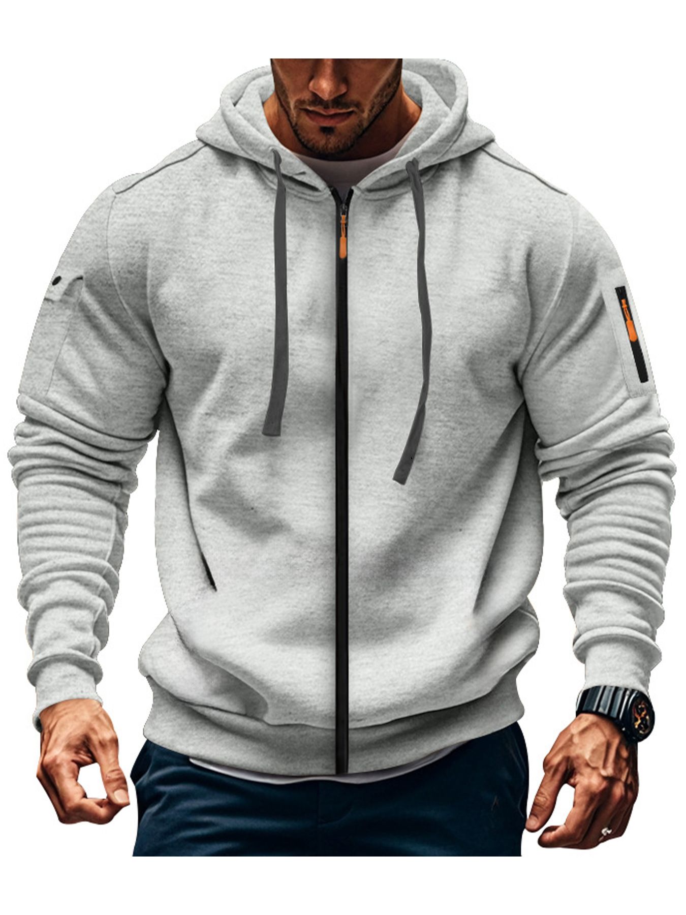 Men's Outdoor Zip Hoodie | Functional Multi-Pocket Men's Hoodie | Multi-Zipper Pockets & Breathable | Comfortable Casual Sweatshirt for All Seasons