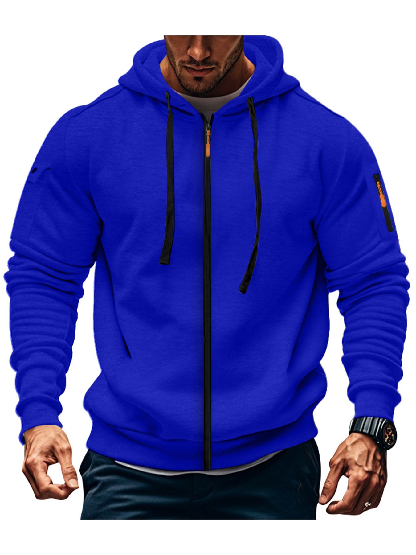 Men's Outdoor Zip Hoodie | Functional Multi-Pocket Men's Hoodie | Multi-Zipper Pockets & Breathable | Comfortable Casual Sweatshirt for All Seasons