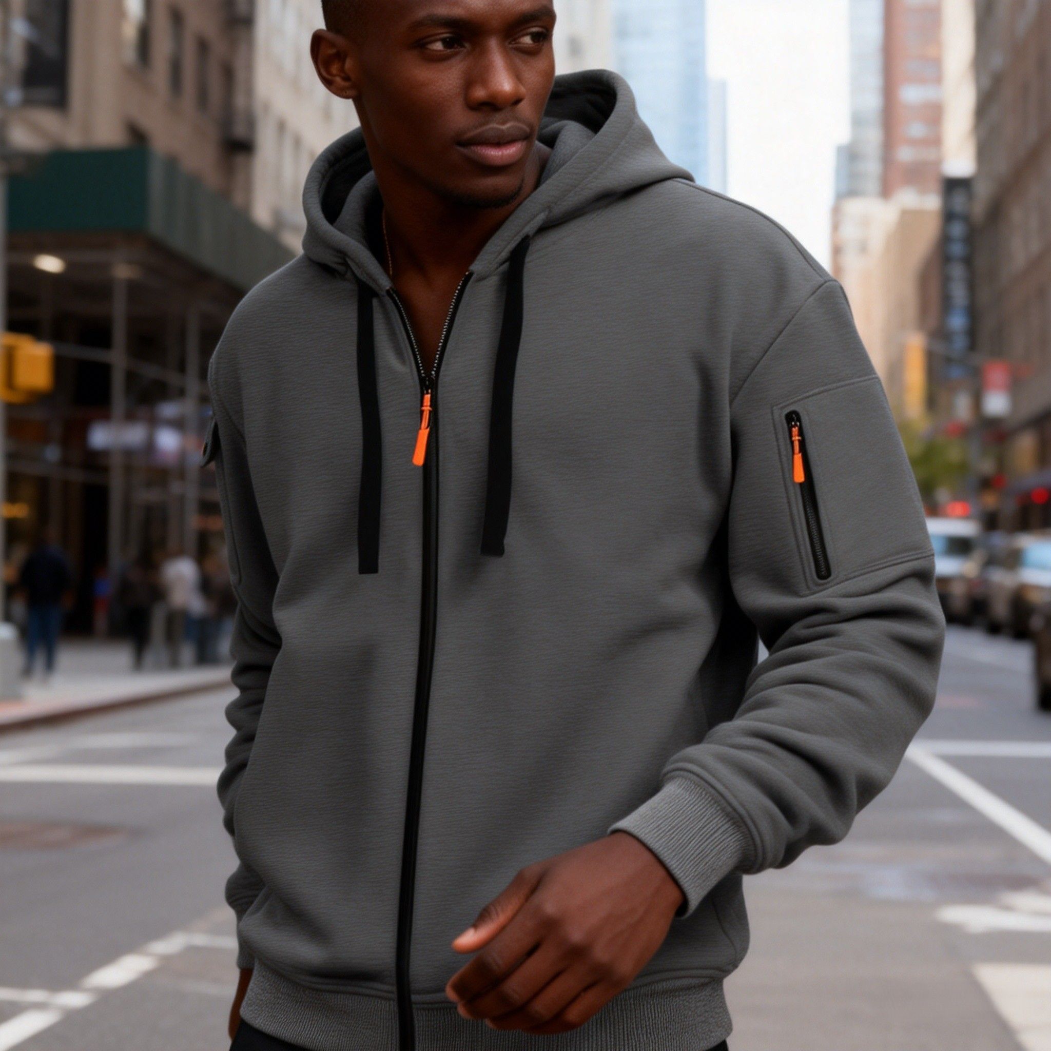 Men's Outdoor Zip Hoodie | Functional Multi-Pocket Men's Hoodie | Multi-Zipper Pockets & Breathable | Comfortable Casual Sweatshirt for All Seasons