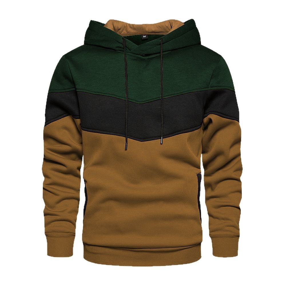 Men's Retro Color-Block Hooded Sweatshirt | Breathable Fabric,Casual Loose-Fit Pullover for Sports & Daily Wear | Perfect for Sports & Casual Outfits