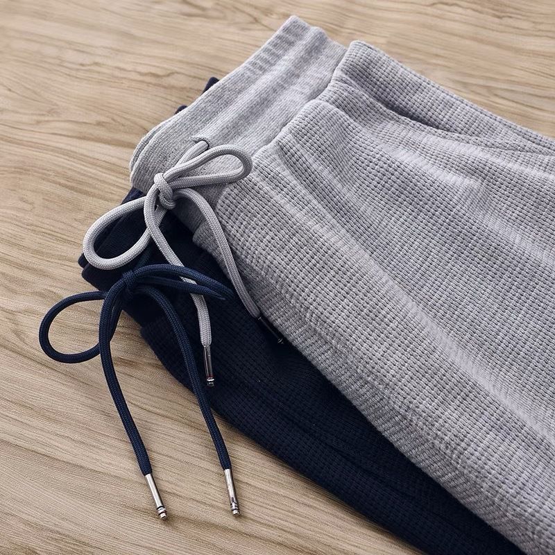 Men's Striped Waffle-Knit Shorts | Breathable Sports & Lounge Shorts | Loose-Fit Athletic Shorts with Drawstring Waist for Sports & Daily Wear | All-Day Comfort & Style