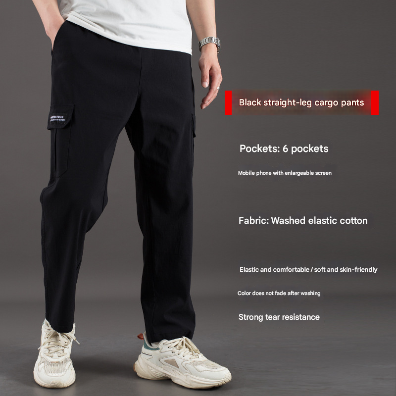 Men's High-Waist Stretch Cargo Trousers | Straight-Leg & Jogger | Breathable, Multi-Pocket Design, High-Stretch Fabric for Work & Casual Wear in Kenya