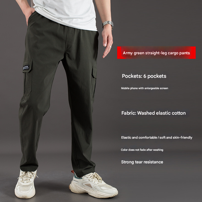 Men's High-Waist Stretch Cargo Trousers | Straight-Leg & Jogger | Breathable, Multi-Pocket Design, High-Stretch Fabric for Work & Casual Wear in Kenya