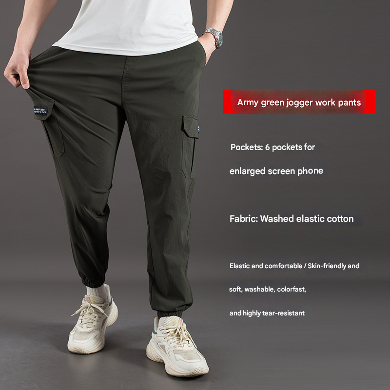 Men's High-Waist Stretch Cargo Trousers | Straight-Leg & Jogger | Breathable, Multi-Pocket Design, High-Stretch Fabric for Work & Casual Wear in Kenya