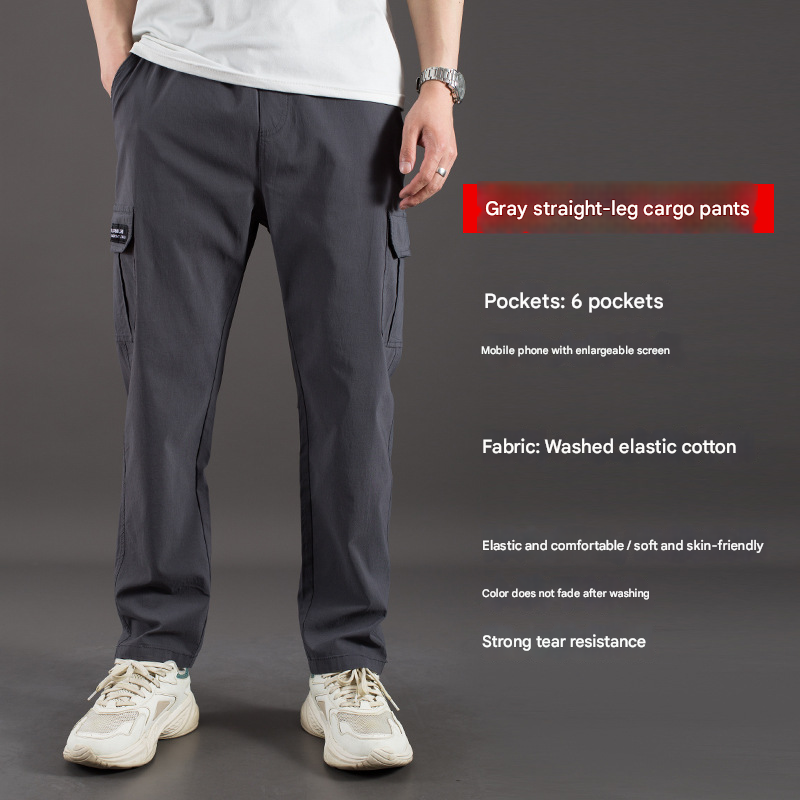 Men's High-Waist Stretch Cargo Trousers | Straight-Leg & Jogger | Breathable, Multi-Pocket Design, High-Stretch Fabric for Work & Casual Wear in Kenya