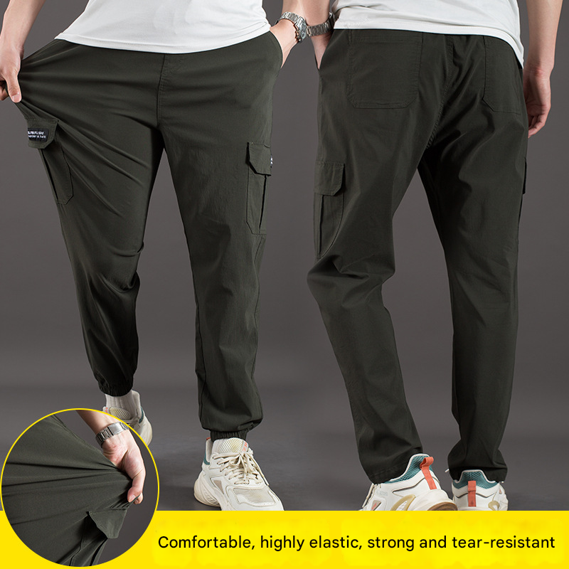 Men's High-Waist Stretch Cargo Trousers | Straight-Leg & Jogger | Breathable, Multi-Pocket Design, High-Stretch Fabric for Work & Casual Wear in Kenya