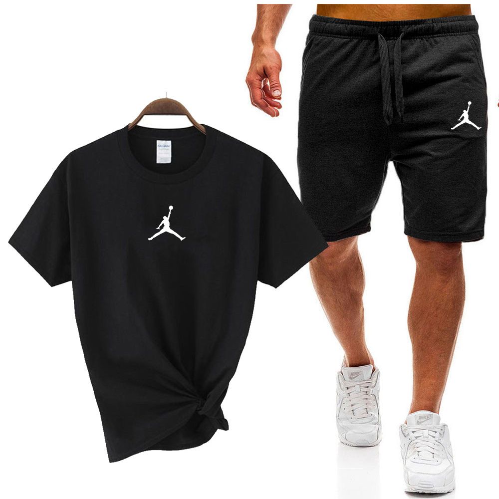 Men's 2-Piece Cotton T-Shirt & Shorts Set | Men's Breathable Cotton Sports Set | Casual Sportswear Tracksuit for Summer in Kenya | Soft Cotton & Minimalist Design
