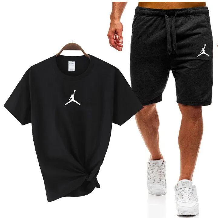 Men's 2-Piece Cotton T-Shirt & Shorts Set | Men's Breathable Cotton Sports Set | Casual Sportswear Tracksuit for Summer in Kenya | Soft Cotton & Minimalist Design