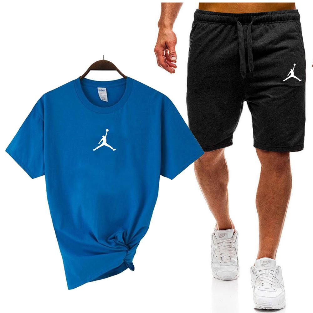 Men's 2-Piece Cotton T-Shirt & Shorts Set | Men's Breathable Cotton Sports Set | Casual Sportswear Tracksuit for Summer in Kenya | Soft Cotton & Minimalist Design