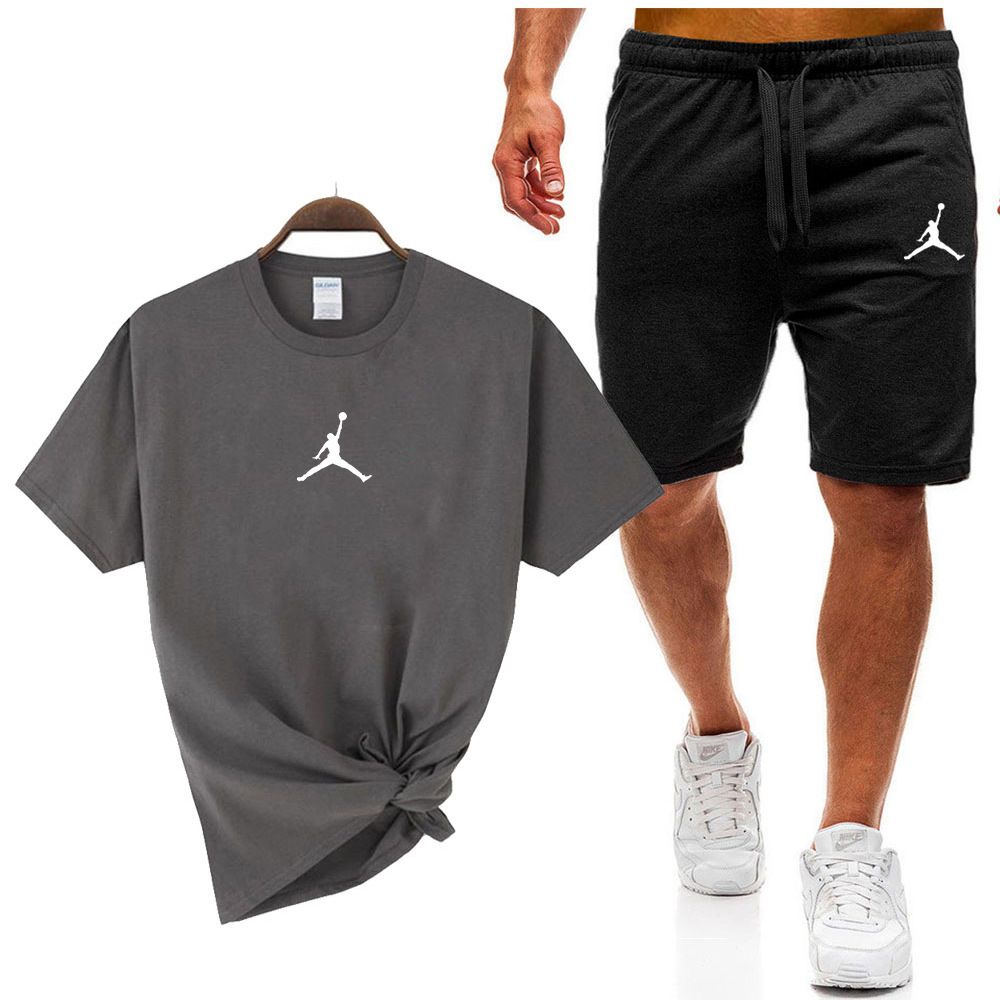 Men's 2-Piece Cotton T-Shirt & Shorts Set | Men's Breathable Cotton Sports Set | Casual Sportswear Tracksuit for Summer in Kenya | Soft Cotton & Minimalist Design