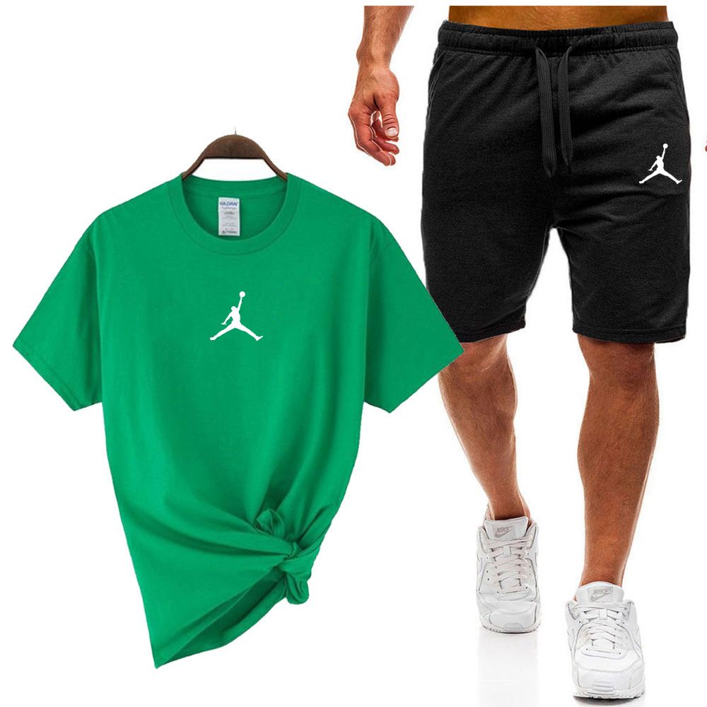 Men's 2-Piece Cotton T-Shirt & Shorts Set | Men's Breathable Cotton Sports Set | Casual Sportswear Tracksuit for Summer in Kenya | Soft Cotton & Minimalist Design