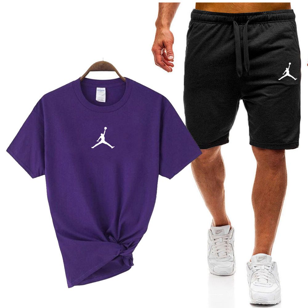 Men's 2-Piece Cotton T-Shirt & Shorts Set | Men's Breathable Cotton Sports Set | Casual Sportswear Tracksuit for Summer in Kenya | Soft Cotton & Minimalist Design