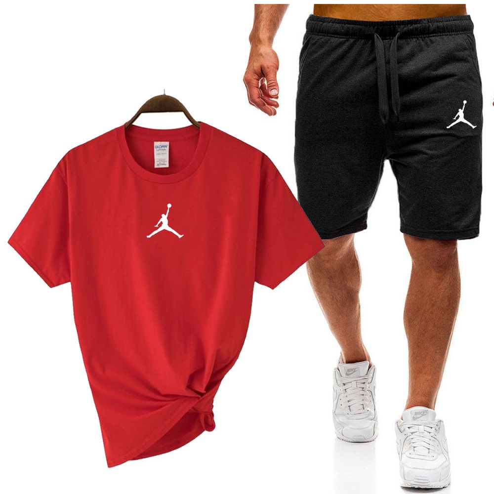 Men's 2-Piece Cotton T-Shirt & Shorts Set | Men's Breathable Cotton Sports Set | Casual Sportswear Tracksuit for Summer in Kenya | Soft Cotton & Minimalist Design