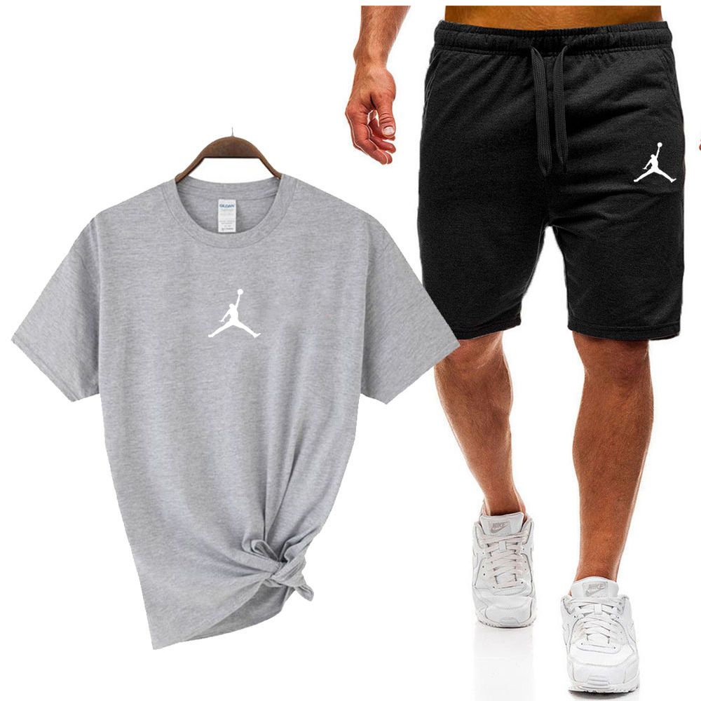 Men's 2-Piece Cotton T-Shirt & Shorts Set | Men's Breathable Cotton Sports Set | Casual Sportswear Tracksuit for Summer in Kenya | Soft Cotton & Minimalist Design