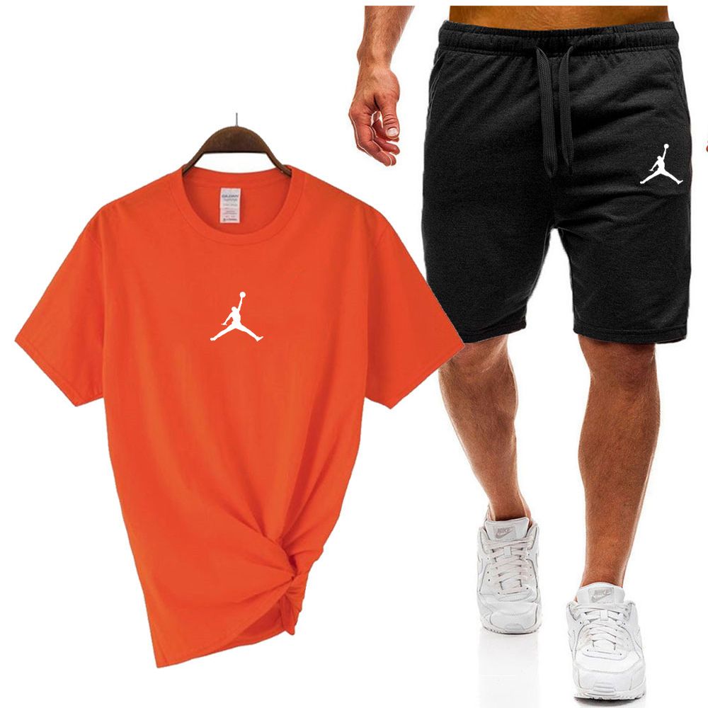 Men's 2-Piece Cotton T-Shirt & Shorts Set | Men's Breathable Cotton Sports Set | Casual Sportswear Tracksuit for Summer in Kenya | Soft Cotton & Minimalist Design