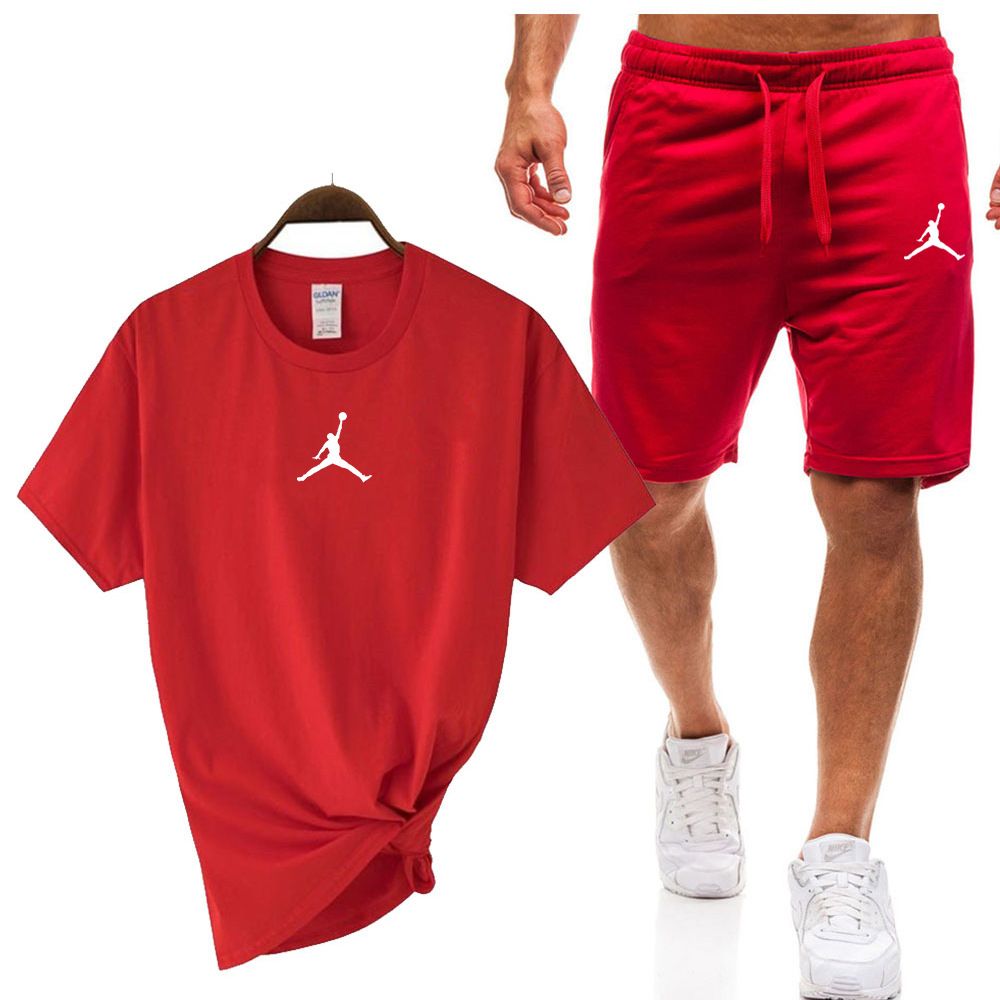 Men's 2-Piece Cotton T-Shirt & Shorts Set | Men's Breathable Cotton Sports Set | Casual Sportswear Tracksuit for Summer in Kenya | Soft Cotton & Minimalist Design