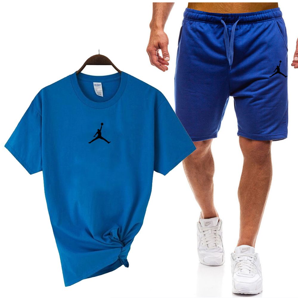 Men's 2-Piece Cotton T-Shirt & Shorts Set | Men's Breathable Cotton Sports Set | Casual Sportswear Tracksuit for Summer in Kenya | Soft Cotton & Minimalist Design