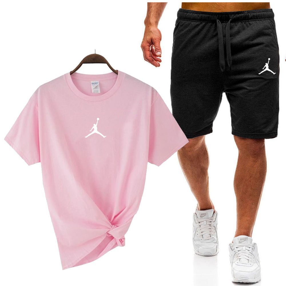 Men's 2-Piece Cotton T-Shirt & Shorts Set | Men's Breathable Cotton Sports Set | Casual Sportswear Tracksuit for Summer in Kenya | Soft Cotton & Minimalist Design