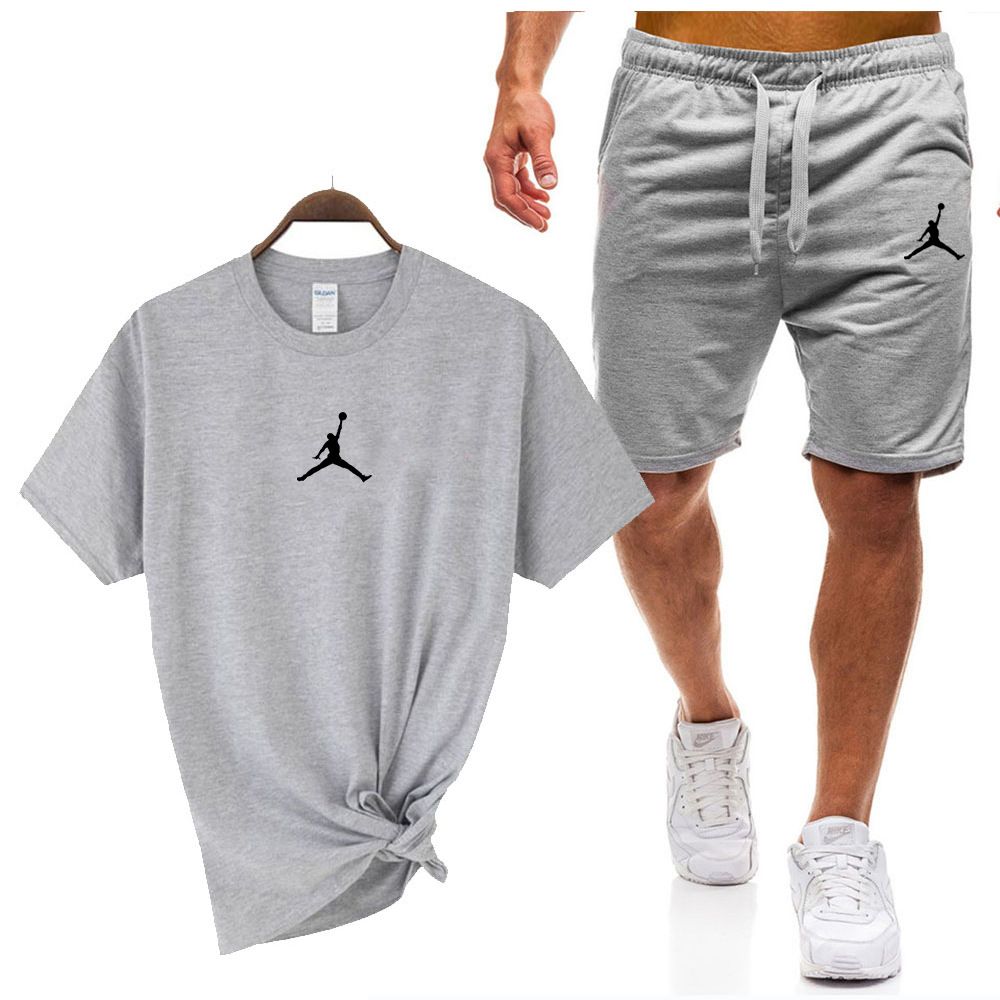 Men's 2-Piece Cotton T-Shirt & Shorts Set | Men's Breathable Cotton Sports Set | Casual Sportswear Tracksuit for Summer in Kenya | Soft Cotton & Minimalist Design