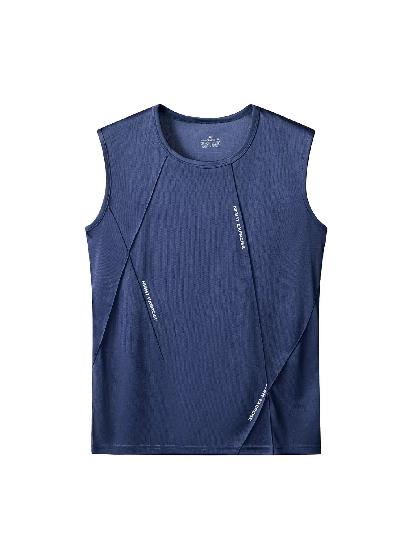 Men's Quick-Dry Sleeveless Tank Top | Breathable Gym Workout Shirt |  Moisture-Wicking Fabric & Patchwork Design | for Gym, Running & Sports in Kenya