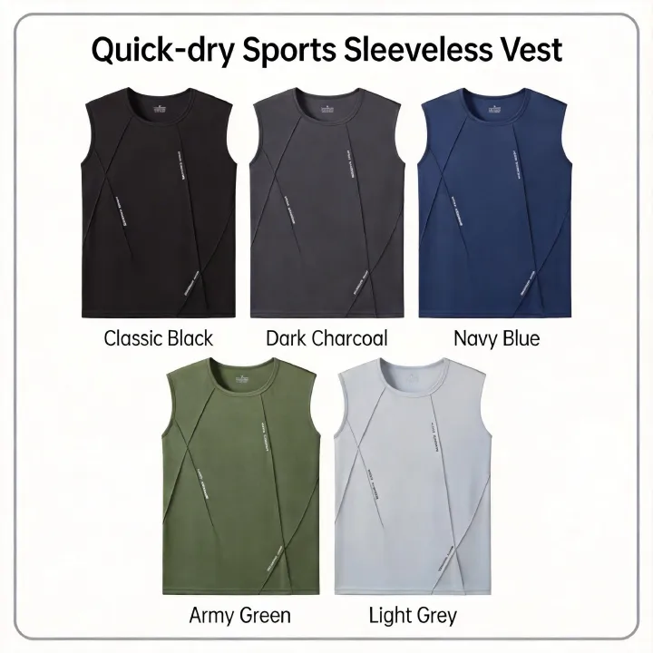 Men's Quick-Dry Sleeveless Tank Top | Breathable Gym Workout Shirt |  Moisture-Wicking Fabric & Patchwork Design | for Gym, Running & Sports in Kenya