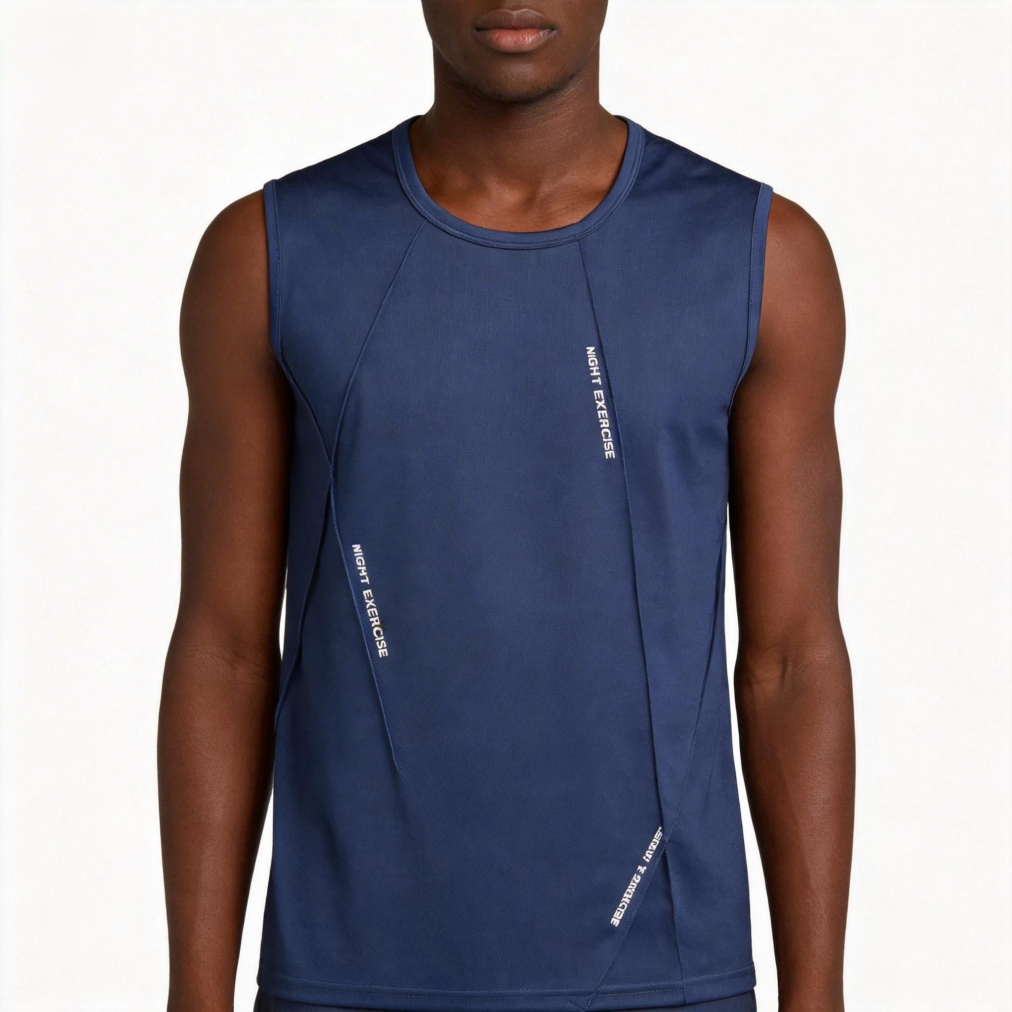 Men's Quick-Dry Sleeveless Tank Top | Breathable Gym Workout Shirt |  Moisture-Wicking Fabric & Patchwork Design | for Gym, Running & Sports in Kenya