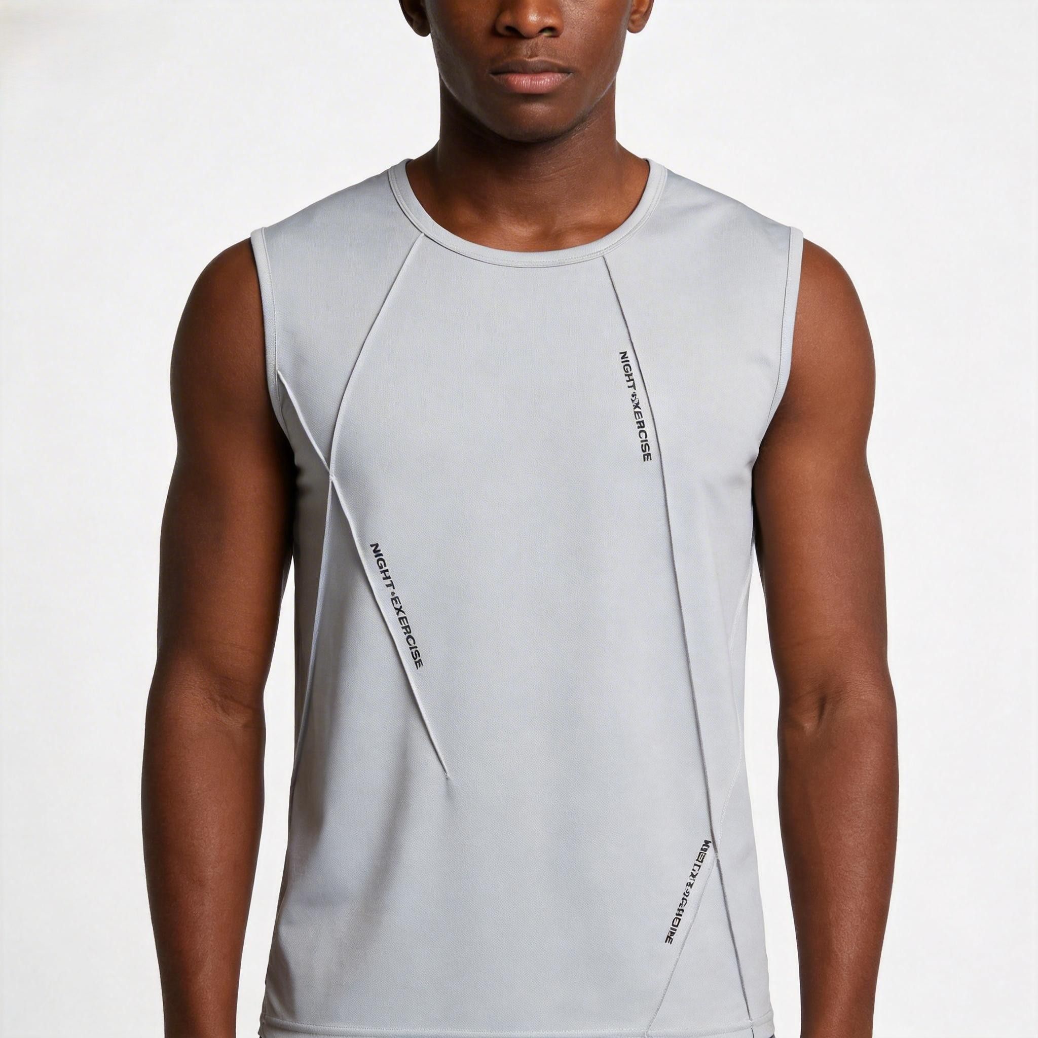 Men's Quick-Dry Sleeveless Tank Top | Breathable Gym Workout Shirt |  Moisture-Wicking Fabric & Patchwork Design | for Gym, Running & Sports in Kenya
