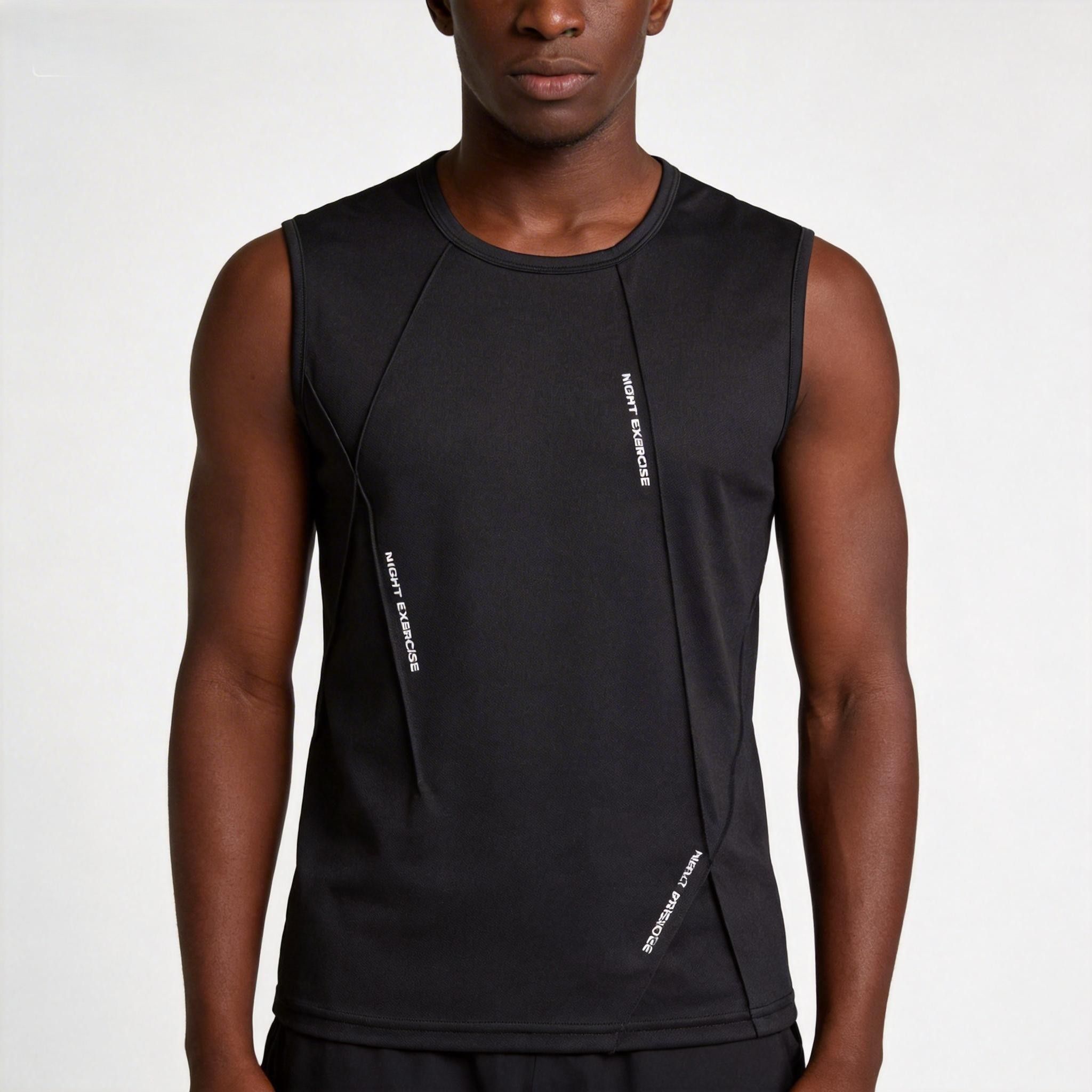 Men's Quick-Dry Sleeveless Tank Top | Breathable Gym Workout Shirt |  Moisture-Wicking Fabric & Patchwork Design | for Gym, Running & Sports in Kenya