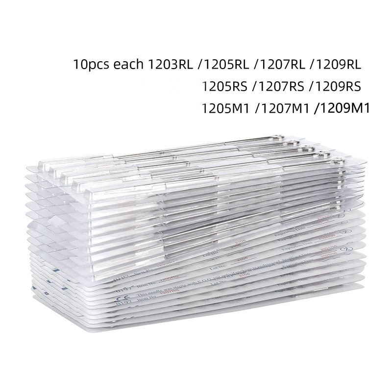 100Pcs Sterile Disposable Tattoo Nozzle Tips Needle Tube Mixed Sizes RT+DT+FT Tattoo Needles Cartridges Set