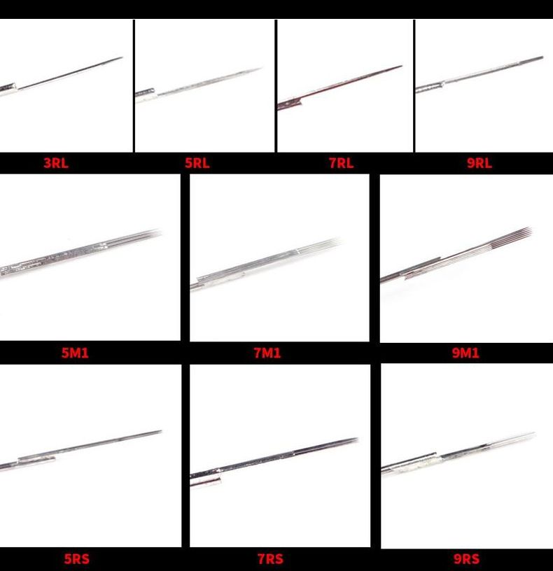 100Pcs Sterile Disposable Tattoo Nozzle Tips Needle Tube Mixed Sizes RT+DT+FT Tattoo Needles Cartridges Set