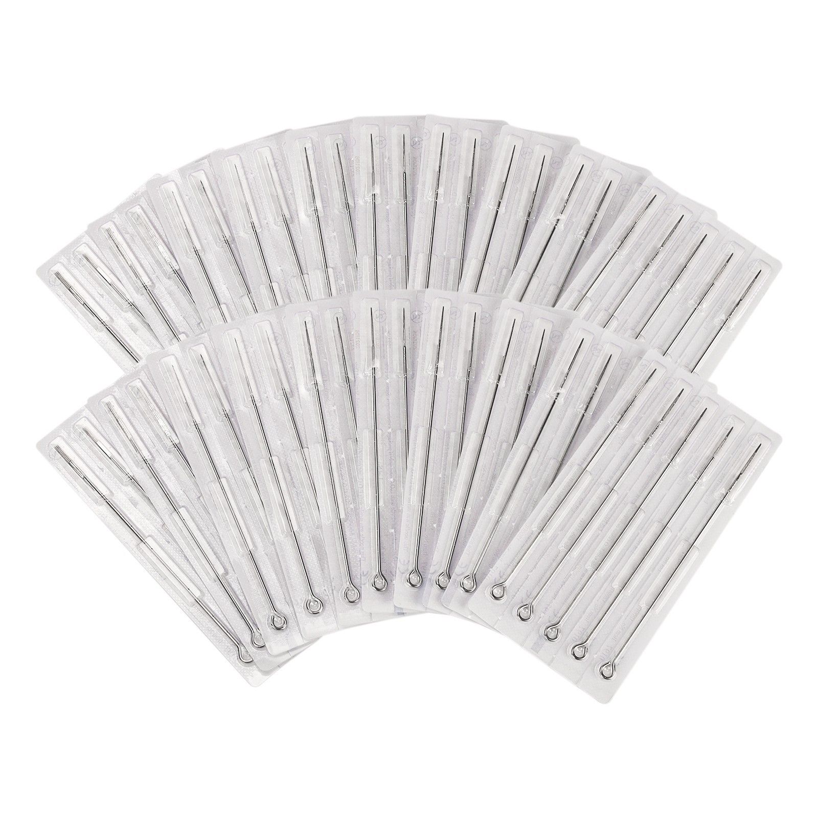 100Pcs Sterile Disposable Tattoo Nozzle Tips Needle Tube Mixed Sizes RT+DT+FT Tattoo Needles Cartridges Set
