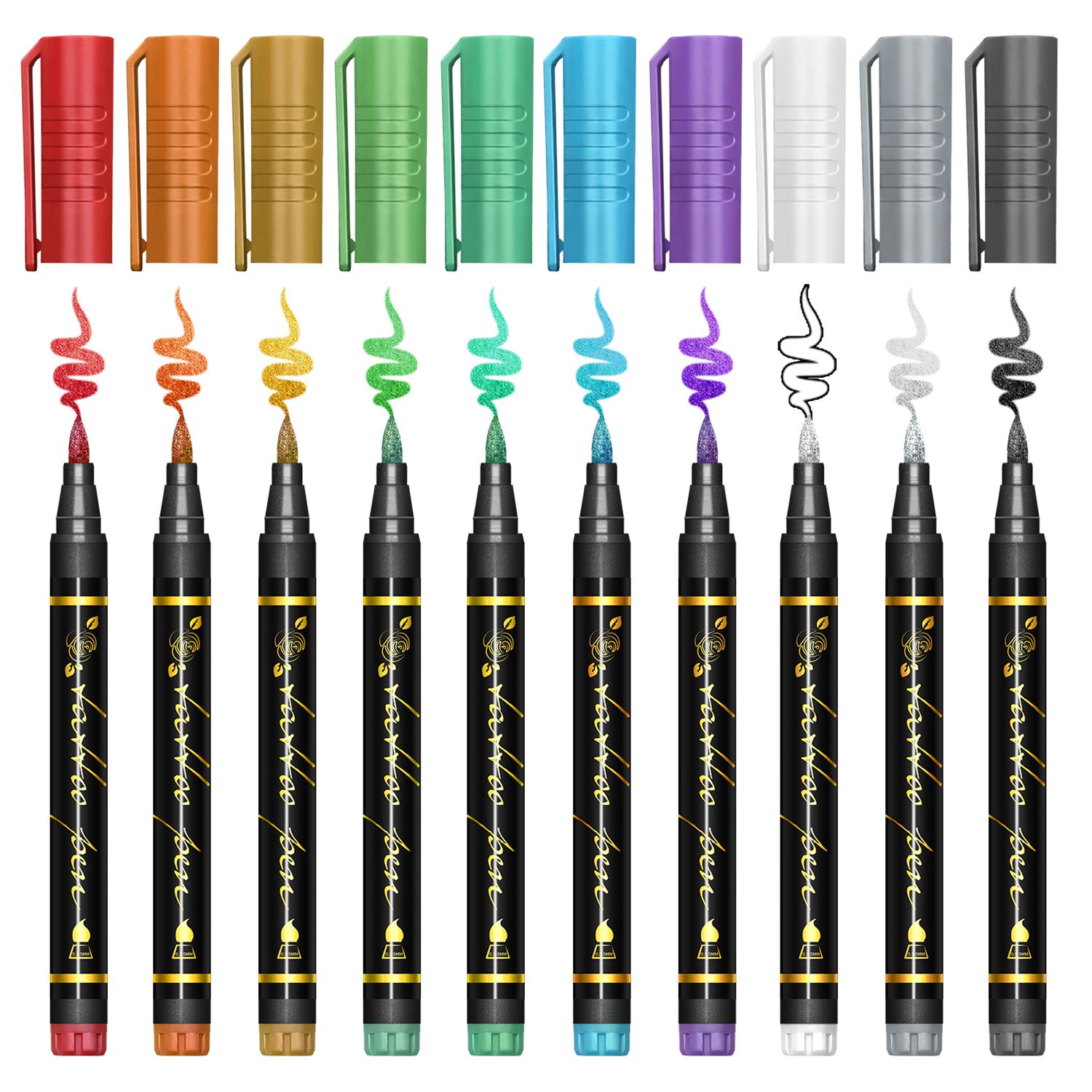 10 Colors Washable Temporary Tattoo Marker for Skin Fake Body Paint Tattoos Face Painting Kit Birthday Halloween Christmas Gift Ideas