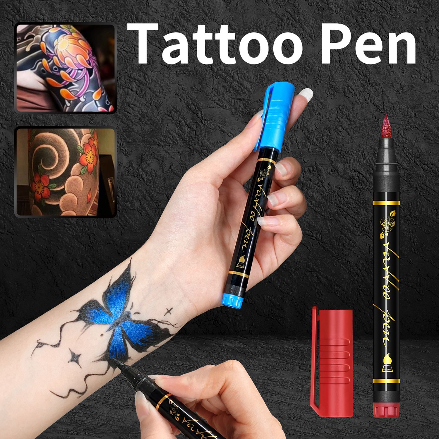 10 Colors Washable Temporary Tattoo Marker for Skin Fake Body Paint Tattoos Face Painting Kit Birthday Halloween Christmas Gift Ideas