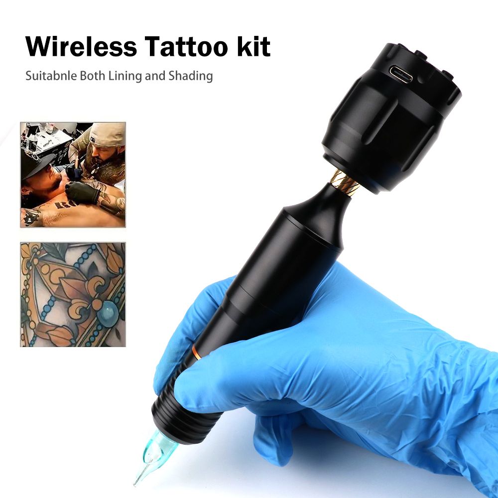 Wireless Tattoo Power Supply Professional Portable Rechargeable Battery 1500mAh Tattoo Machine Pen RCA Interface Power With LED Digital Display