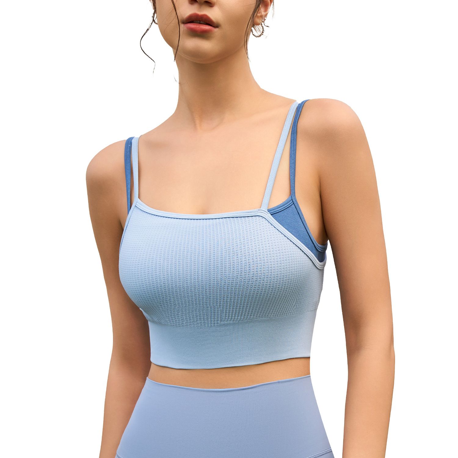 Nylon Spandex Jacquard Full Cup Wire-Free Sporty Casual Bra - Moisture-Wicking, Antibacterial & Breast Support