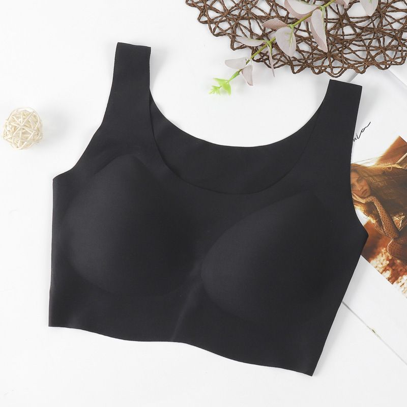 Nylon Spandex Vest Style Wire Free 3/4 Cup Sporty Casual Bra Thin Molded Cup, Breathable Underarm Control comfort bra