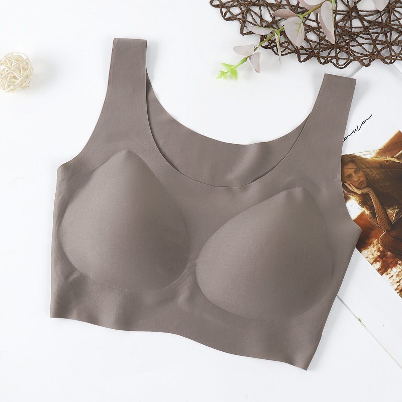 Nylon Spandex Vest Style Wire Free 3/4 Cup Sporty Casual Bra Thin Molded Cup, Breathable Underarm Control comfort bra