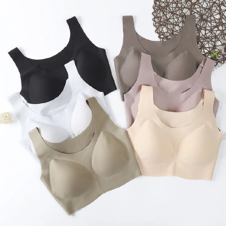 Nylon Spandex Vest Style Wire Free 3/4 Cup Sporty Casual Bra Thin Molded Cup, Breathable Underarm Control comfort bra