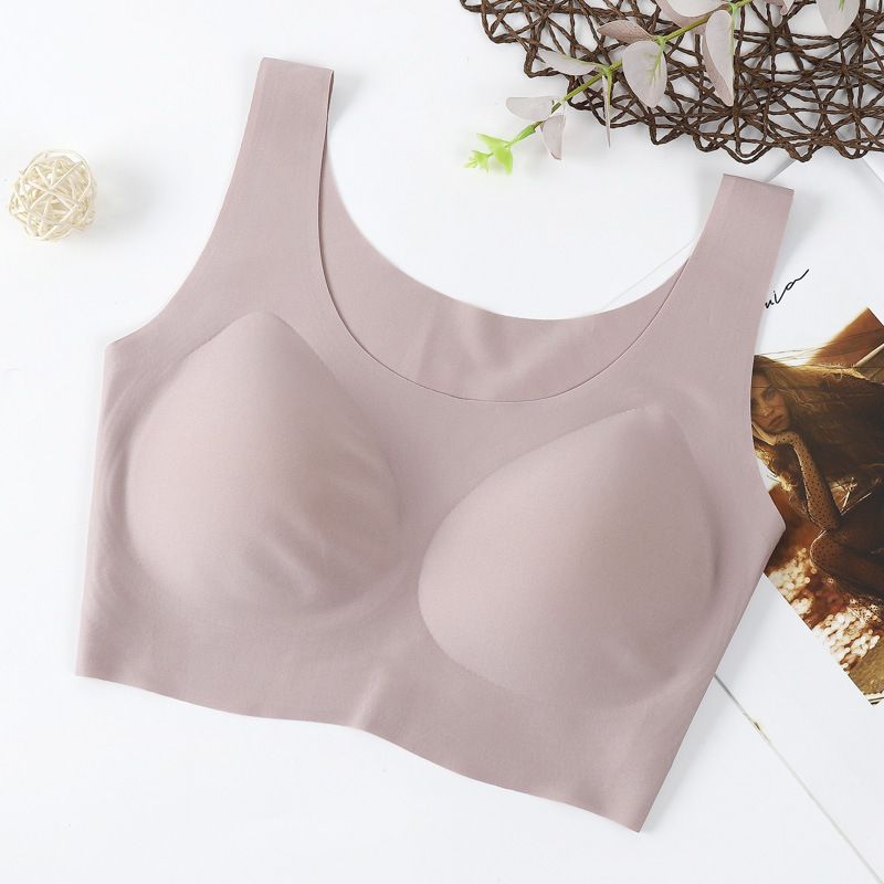 Nylon Spandex Vest Style Wire Free 3/4 Cup Sporty Casual Bra Thin Molded Cup, Breathable Underarm Control comfort bra