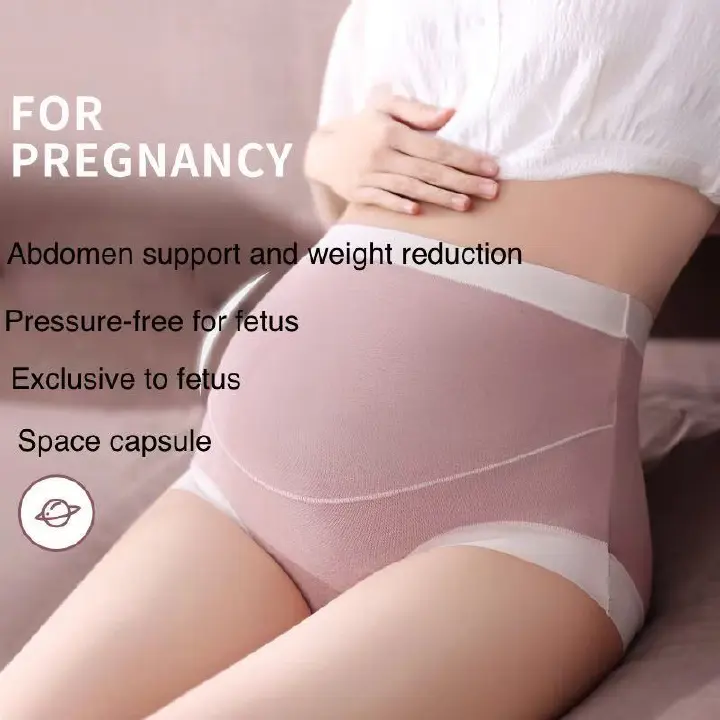 High-waisted Modal Maternity Panties for Women - Seamless, Suitable for Pre-pregnancy, Mid and Late Stages, Breathable, Belly-supporting, Pure Cotton Antibacterial Crotch