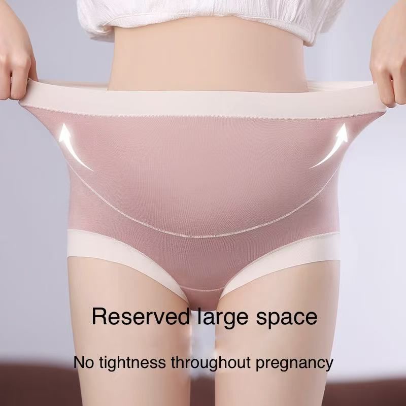 High-waisted Modal Maternity Panties for Women - Seamless, Suitable for Pre-pregnancy, Mid and Late Stages, Breathable, Belly-supporting, Pure Cotton Antibacterial Crotch