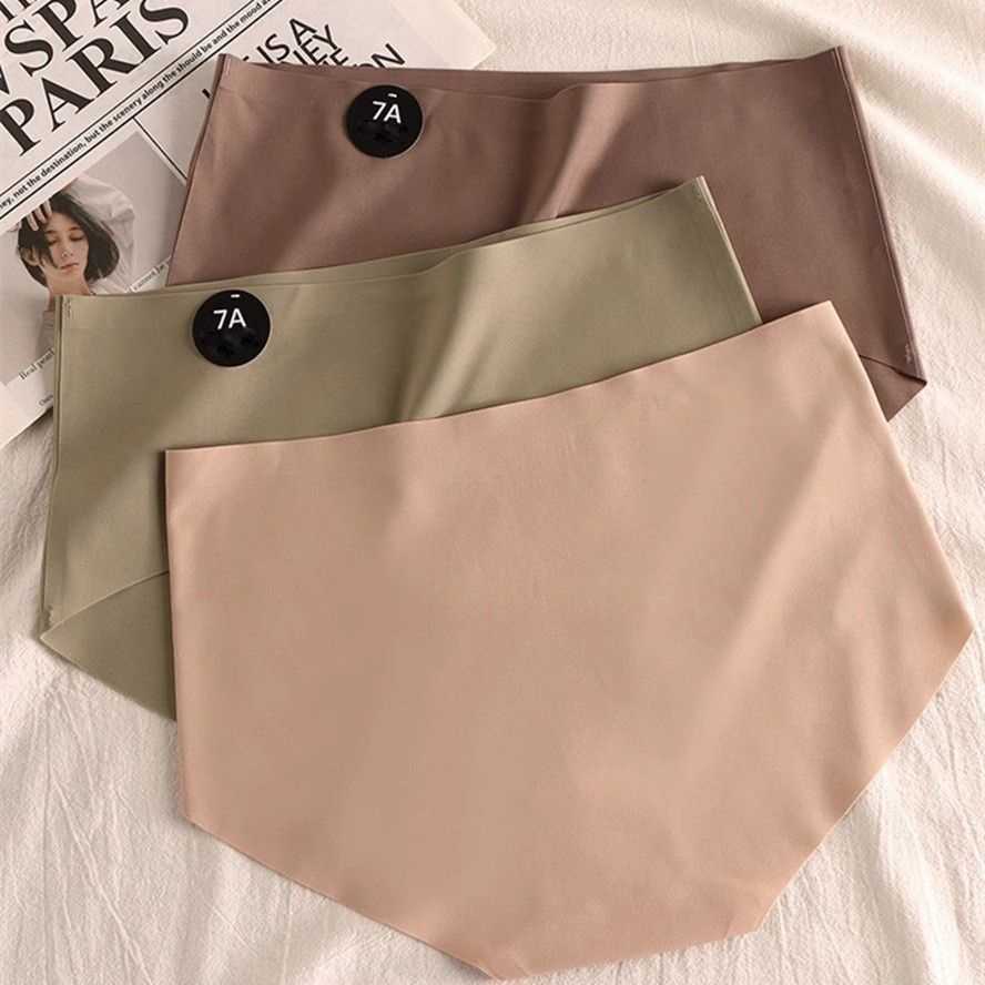 Women's Seamless Underwear with Antibacterial Crotch, 7A Mulberry Silk, for Teen Girls, Suitable for Sports and Yoga, No Butt - Pinching, Ice Silk, Mid Rise Shorties