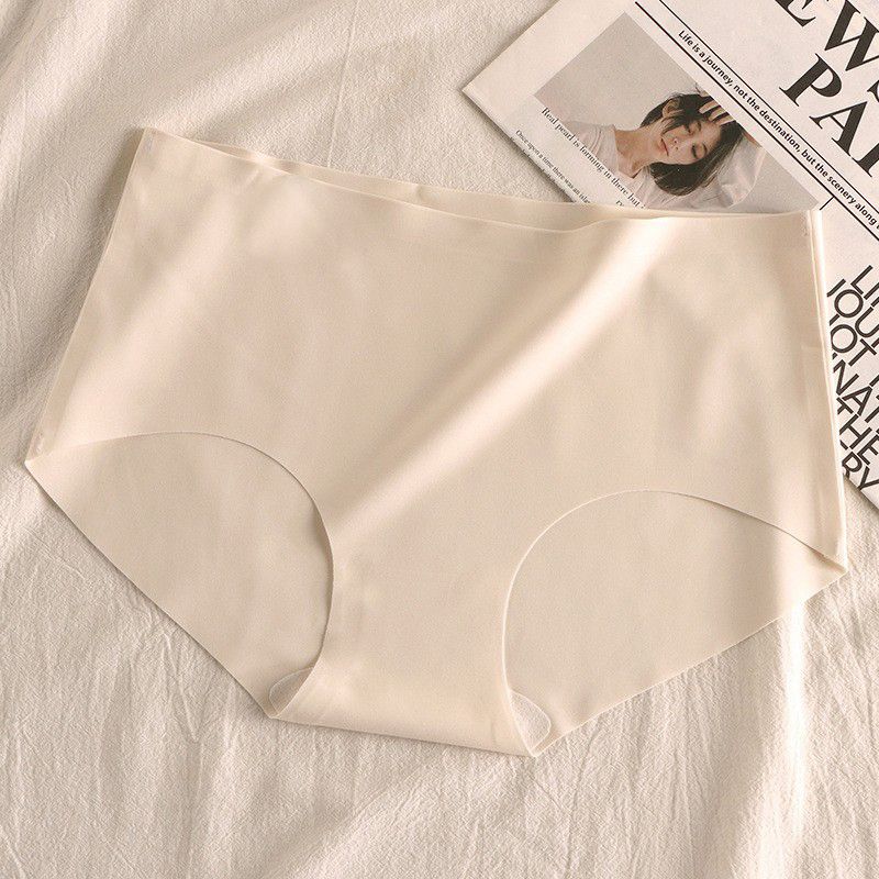 Women's Seamless Underwear with Antibacterial Crotch, 7A Mulberry Silk, for Teen Girls, Suitable for Sports and Yoga, No Butt - Pinching, Ice Silk, Mid Rise Shorties