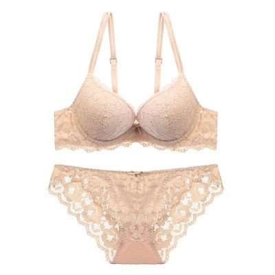 Popular sexy lace lingerie in young women(18-45 years old). Upper-thin and lower-thick push-up bras, push-up bra sets for small breasts，seven colors can be chosen