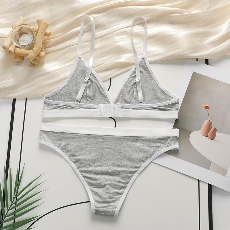 French-Sexy Backless Bra Set | Wireless Bralette Triangle Cup Sports Bustier for Women Casual wear, summer outfits, yoga, and romantic occasions BacklessBra ComfortBra