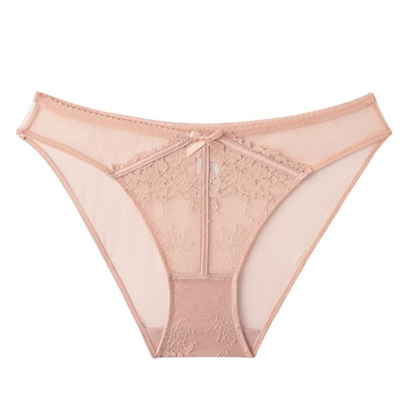 Women's Lace Underwear - Breathable Nylon Fabric (90% Nylon), 100% Cotton Crotch Lining, Mid-Rise, S/M/L/XL, White/Red/Black/Pink, All-Season, Bagged Packaging
